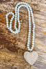 Shining Bright Rhinestone Heart Necklace - White