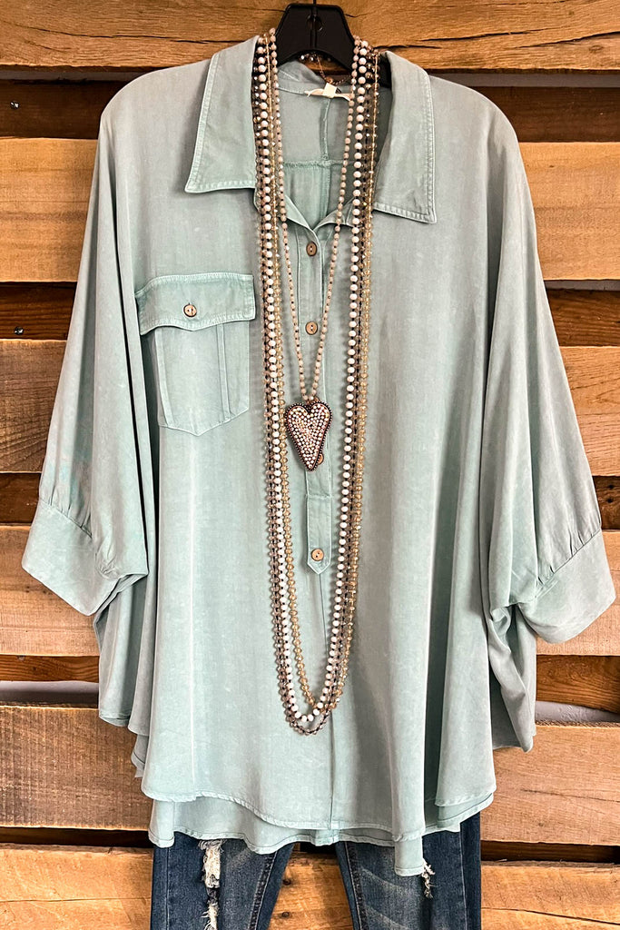 Cool Energy Oversized Top - Sage - SALE