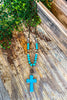 Bohemian Beaded Cross Chain Necklace - Turquoise