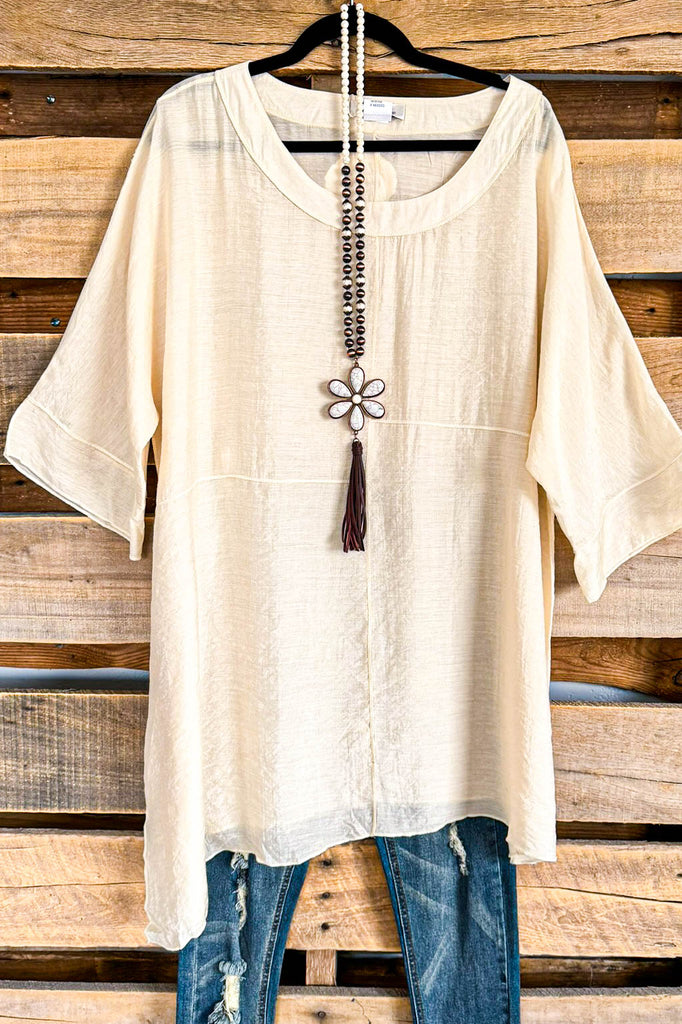 Fresh Take Oversized Tunic - Beige