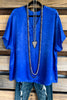 Shine With Passion Oversized Top - Blue