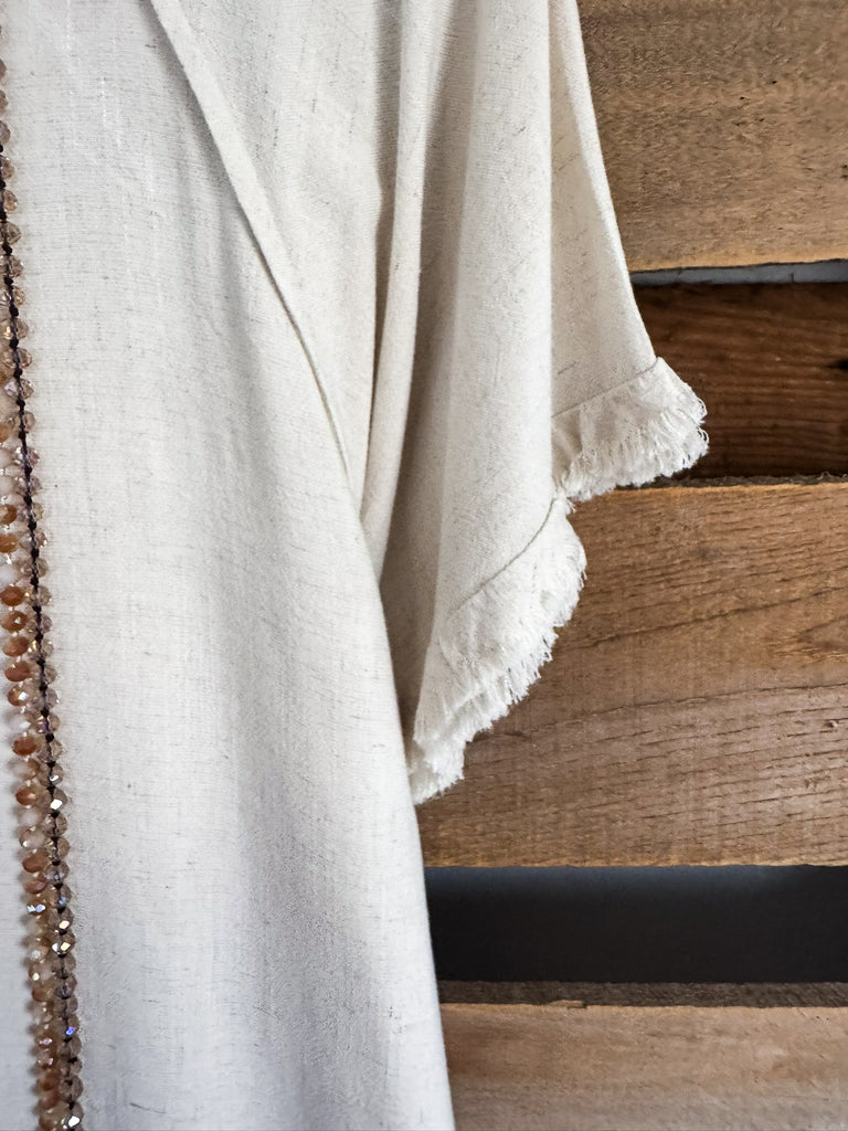 On Good Terms Tunic - Oatmeal - Linen Cotton Blend