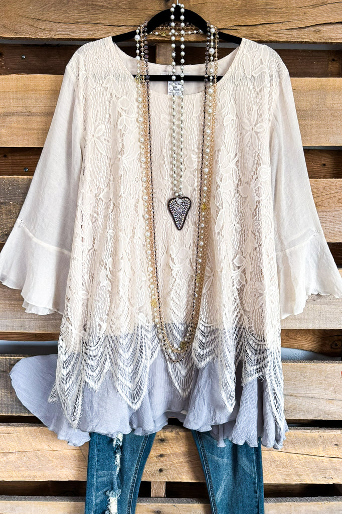 Dainty Flow Tunic/Dress - Beige/Gray