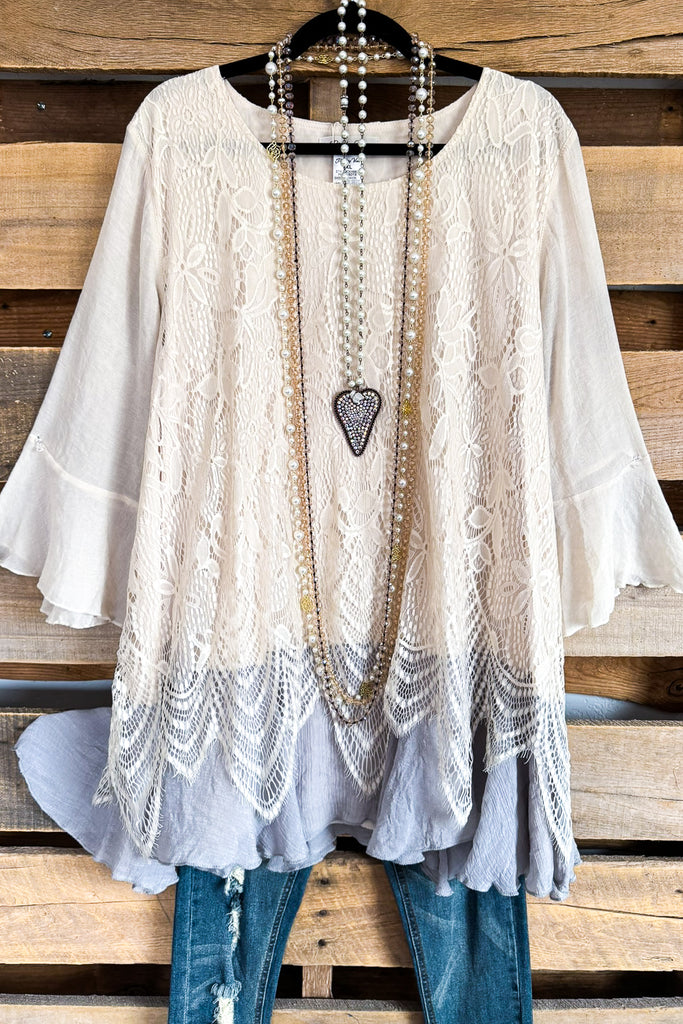 Dainty Flow Tunic/Dress - Beige/Gray