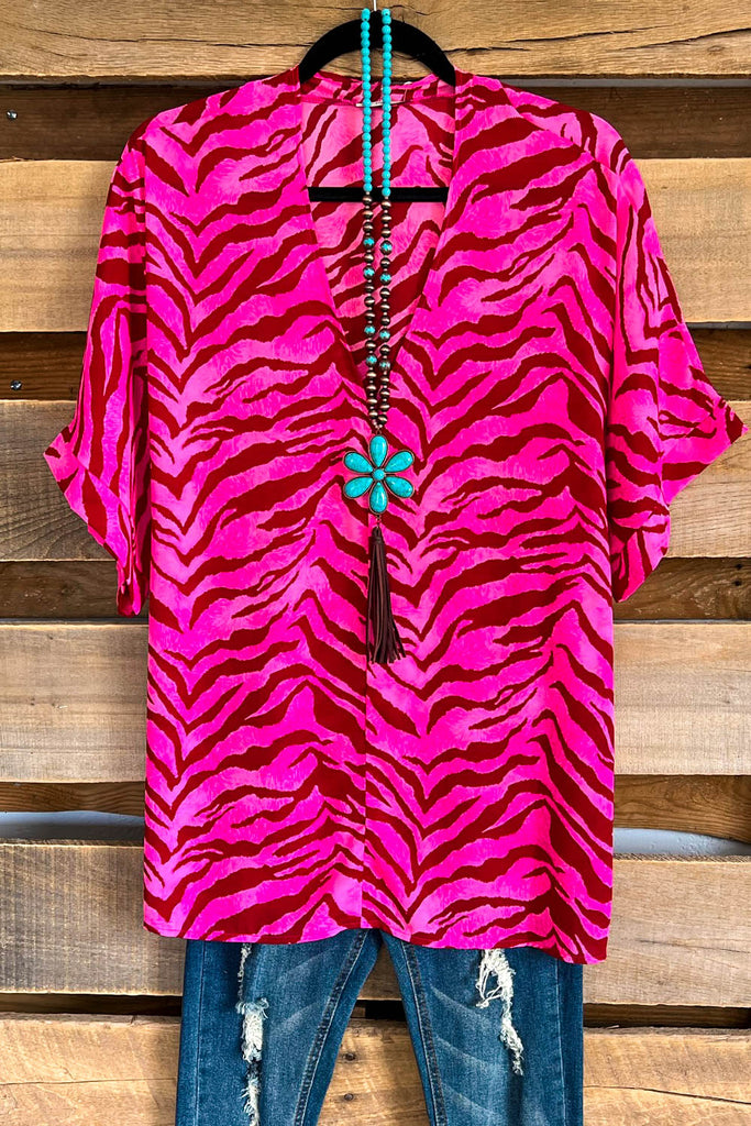 Wildly Amused Tunic - Red/Hot Pink