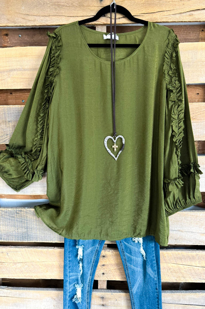Fancy Visions Top - Olive