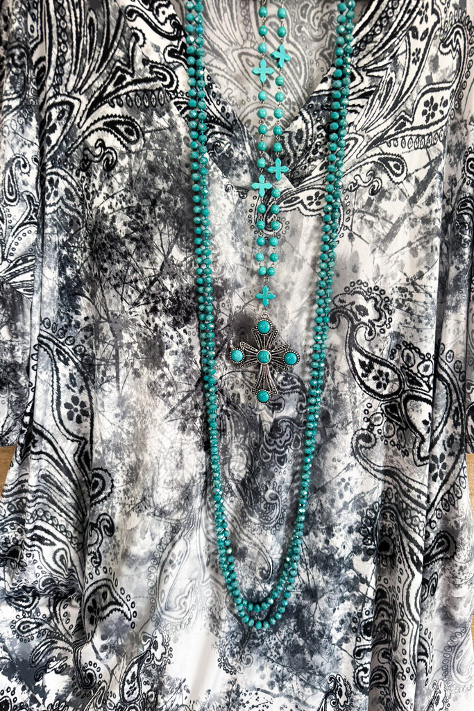 Paisley Reminder Dress - Gray