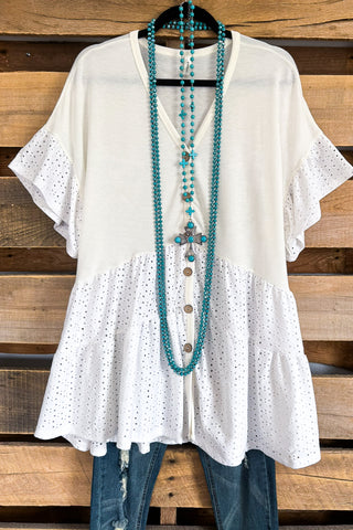 Sunlit Blossom Crochet Top - Beige (Top Part Only - dress sold separately)
