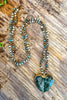 Crushing Hearts Necklace - Teal