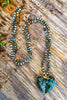 Crushing Hearts Necklace - Teal