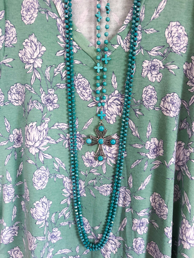 Mint To Be Floral Top - Mint