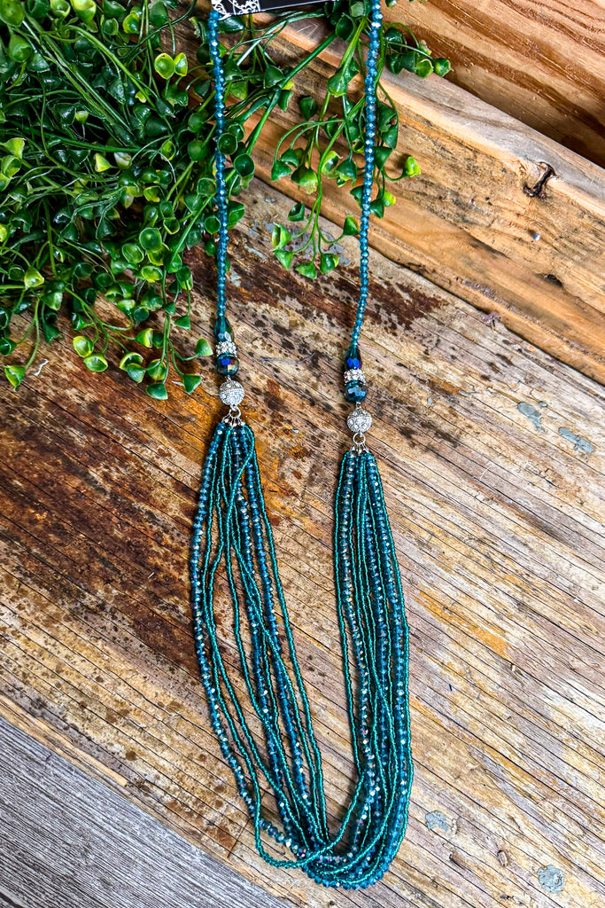 Crystal Chandelier Necklace - Turquoise