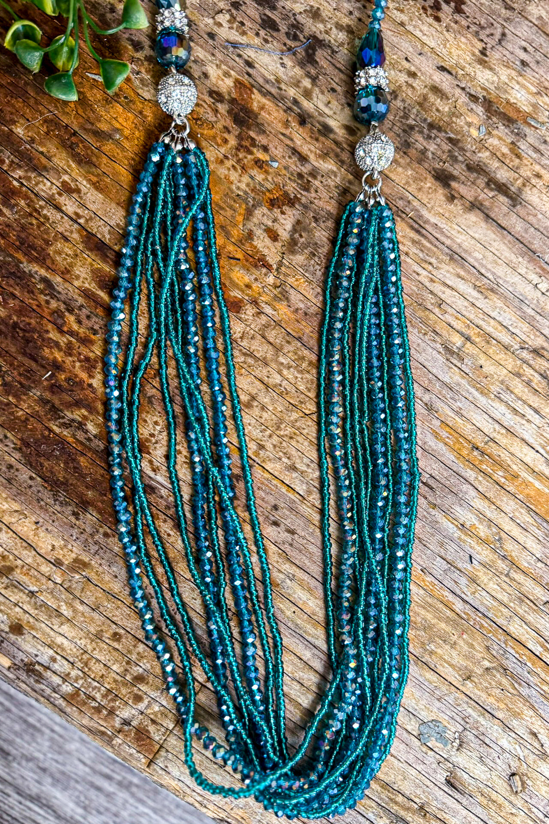 Crystal Chandelier Necklace - Turquoise