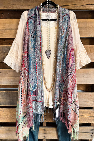 Just You Wait Burnout Velvet Kimono - Brown