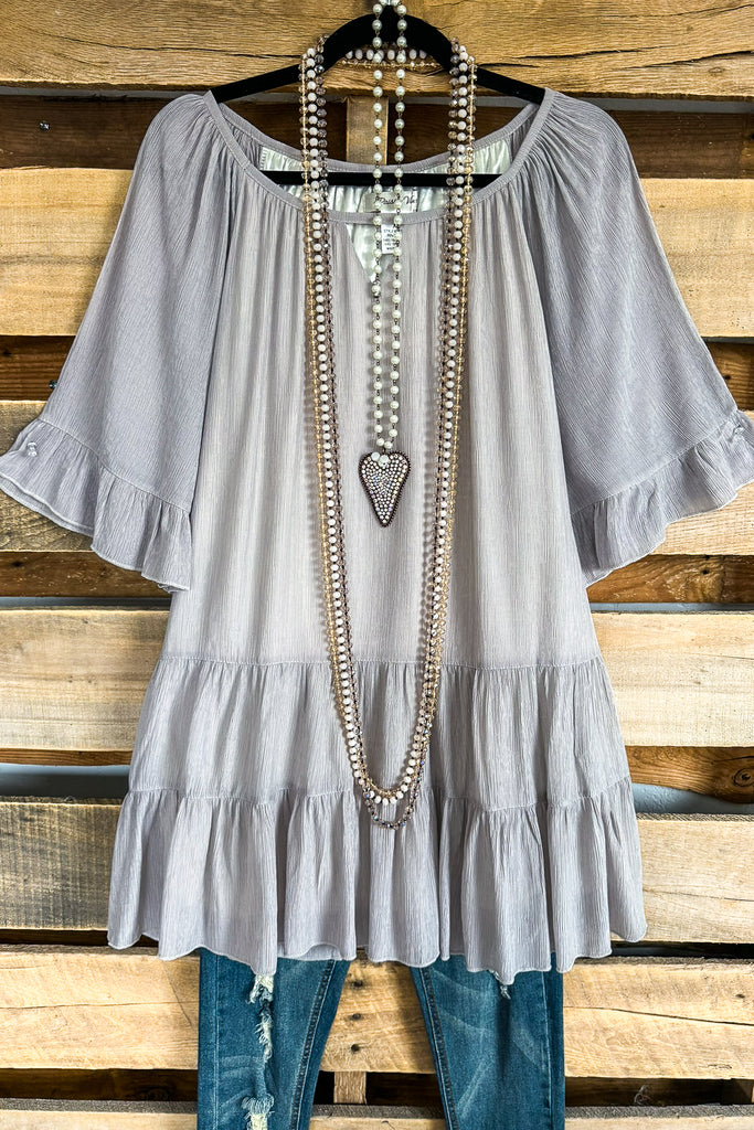 Rare Beauty Tunic - Light Grey