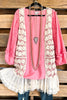 AHB EXCLUSIVE: Rusticana Cotton Crochet Vest - Beige - 100% COTTON