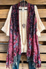 Unexpected Feelings Thick Stich Vest Kimono - Raspberry