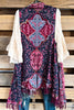 Unexpected Feelings Thick Stich Vest Kimono - Raspberry