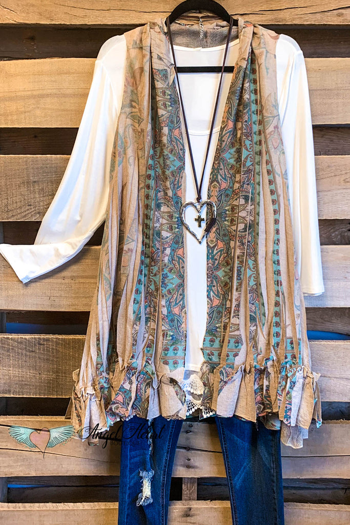 AHB EXCLUSIVE: Counting The Stars Vest - Taupe/Turquoise