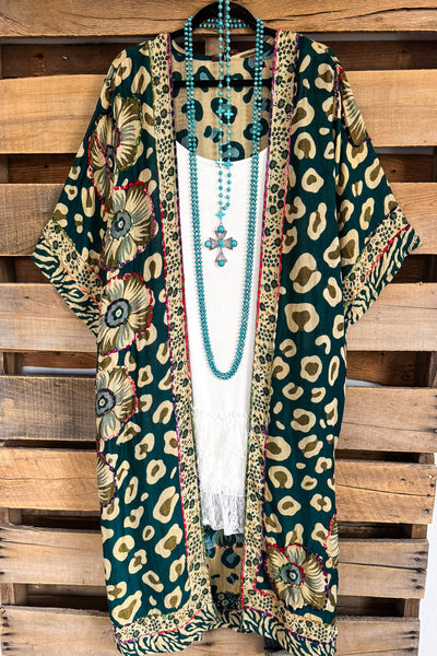 AHB EXCLUSIVE: Characteristic Of The Heart Thick Stich Duster - Teal Green/Gold