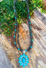 Cultured Squash Blossom Necklace - Turquoise