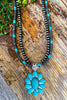 Cultured Squash Blossom Necklace - Turquoise