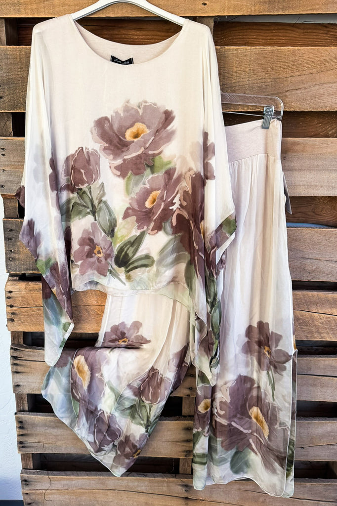 Mystic Garden Silk Blend Stretch Top – Made in Italy