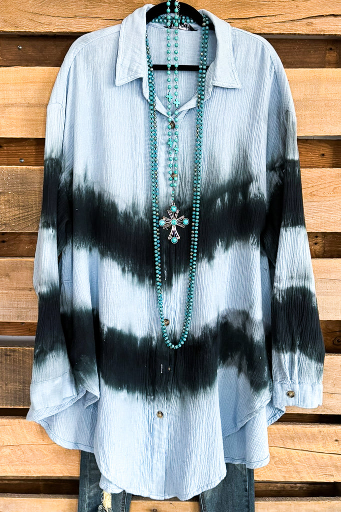 Headed Up Town Tunic/Dress - Blue - 100% COTTON - SALE