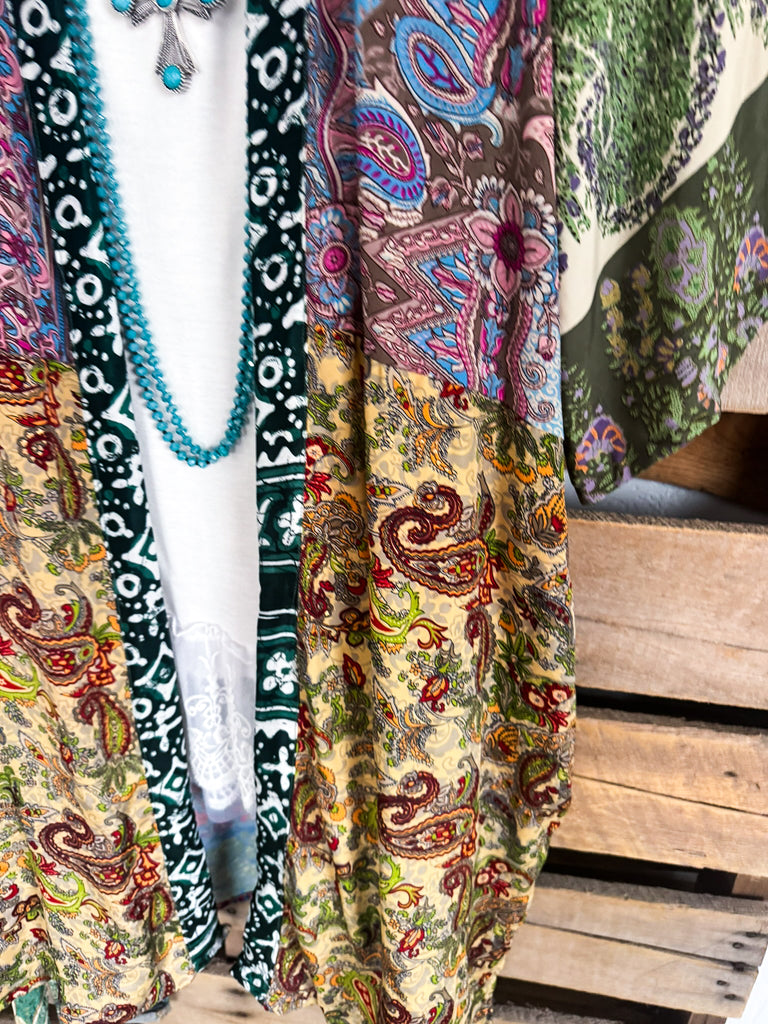 Making Wishes Kimono - Green/Multi