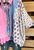 Turning Heads OVERSIZED Tunic - Pink/Blue - COTTON BLEND