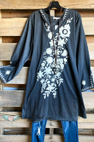 AHB EXCLUSIVE: Elegance Everywhere Embroidered Coat- Black