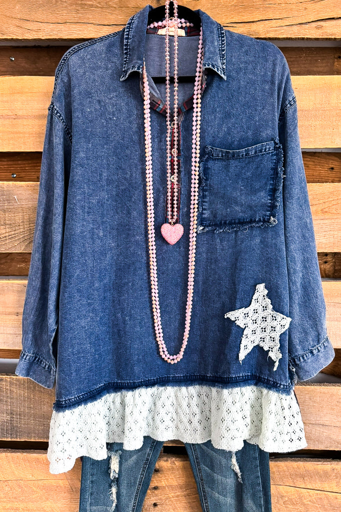 Ready To Recharge Oversized Tunic - Denim