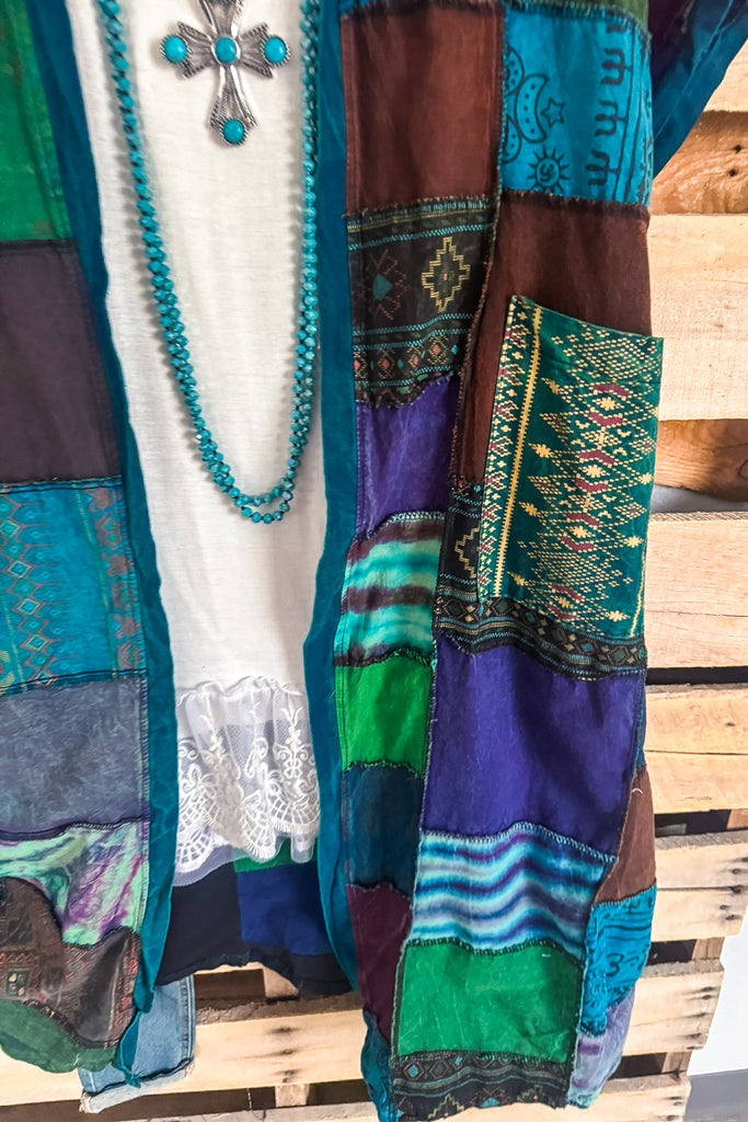 Where The Moon Shines Kimono - Blue - 100% Cotton