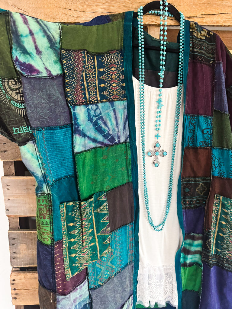 Where The Moon Shines Kimono - Blue - 100% Cotton