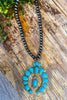 Talk Of The Town Squash Blossom Necklace - Turquoise