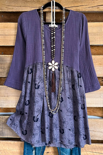 Explaining My Love Dress/Tunic - Dark Grey - 100% COTTON - SALE