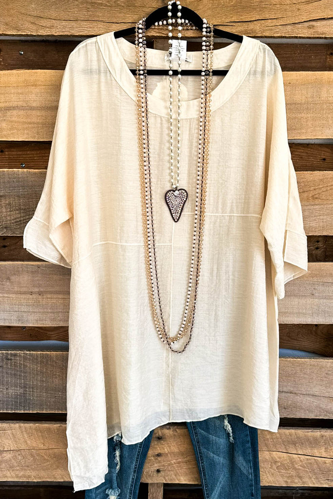 Fresh Take Oversized Tunic - Beige