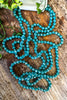 Long Beaded Necklace - Iridescent Blue