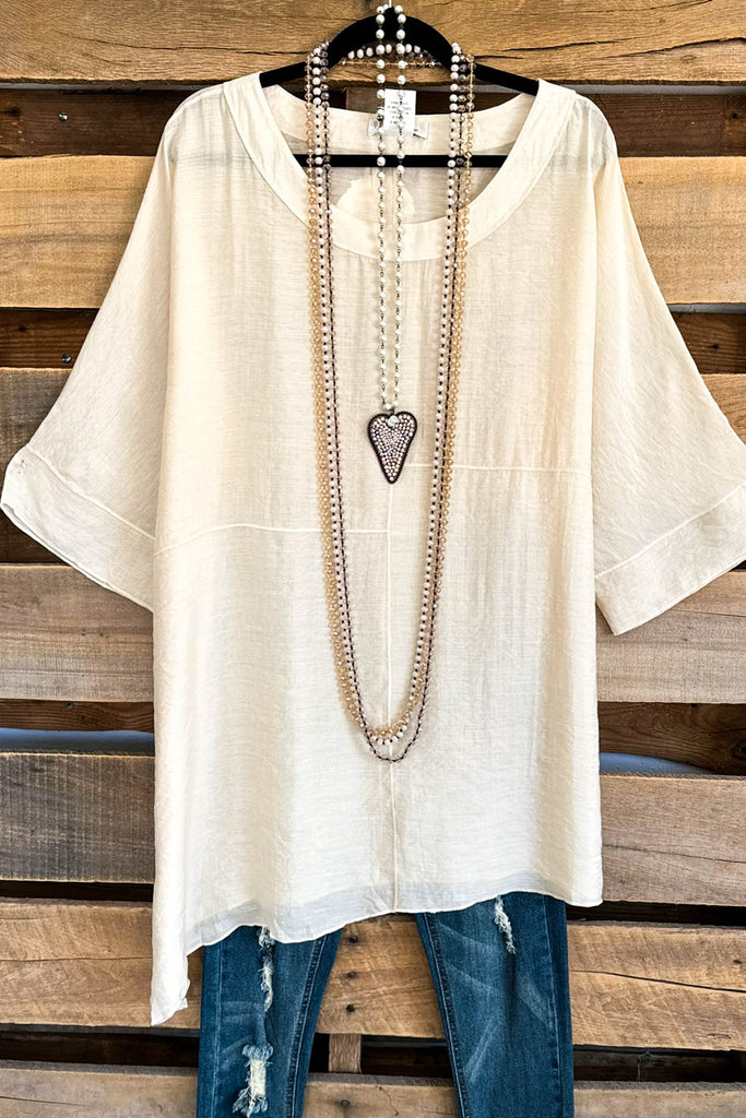 Fresh Take Oversized Tunic - Beige