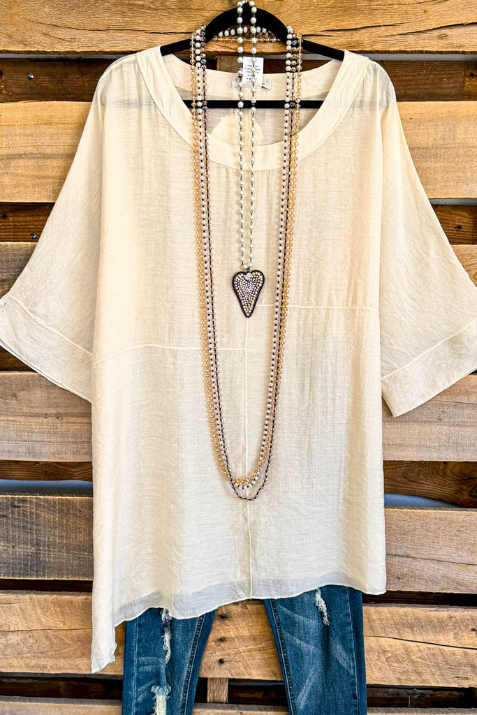 Fresh Take Oversized Tunic - Beige