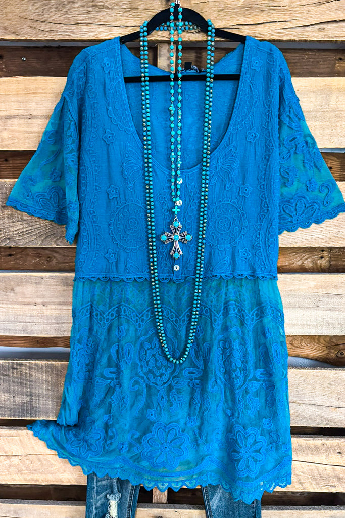 Get On Board Sheer Tunic - Teal