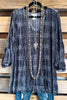 Straight To Town Velvet Tunic - Dark Gray