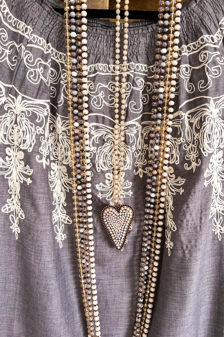 All Tangled Up Top - Gray- 100% COTTON