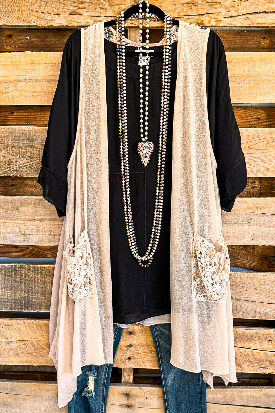 Thinking Twice Vest - Nude - SALE