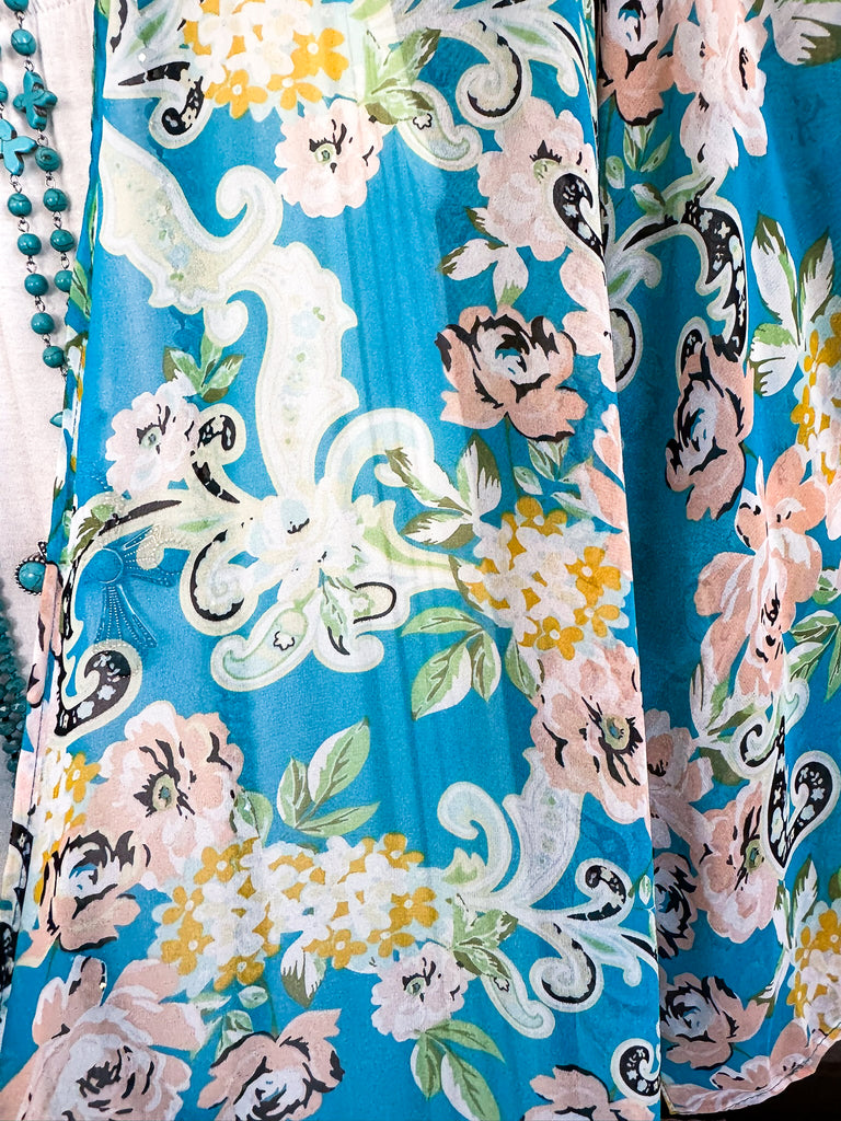 Nights on The Terrace Cardigan - Turquoise
