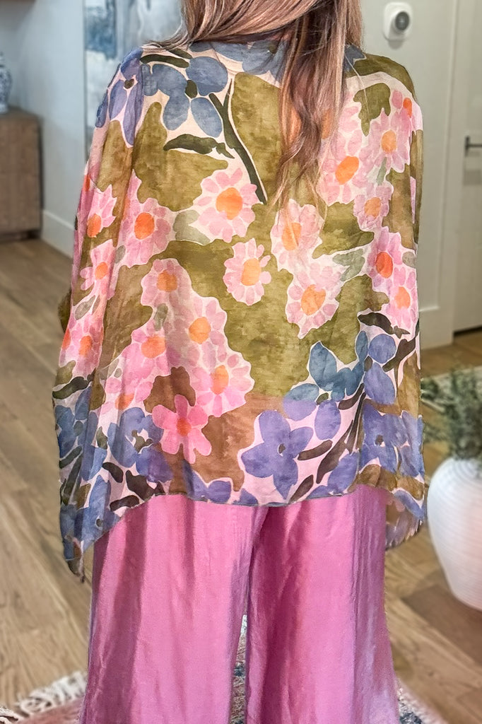 PRE ORDER Meadow Green Silk Blend Stretch Top – Made in Italy (Sold Separately)