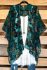 Found My Pease Burnout Velvet Kimono - Jade