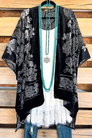 Felling Compelled Thick Stich Vest Kimono - Teal