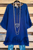Looking For You Tunic - Navy Blue - 100% COTTON