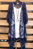 AHB EXCLUSIVE:  More Than Just a Friend Lace Kimono - Navy